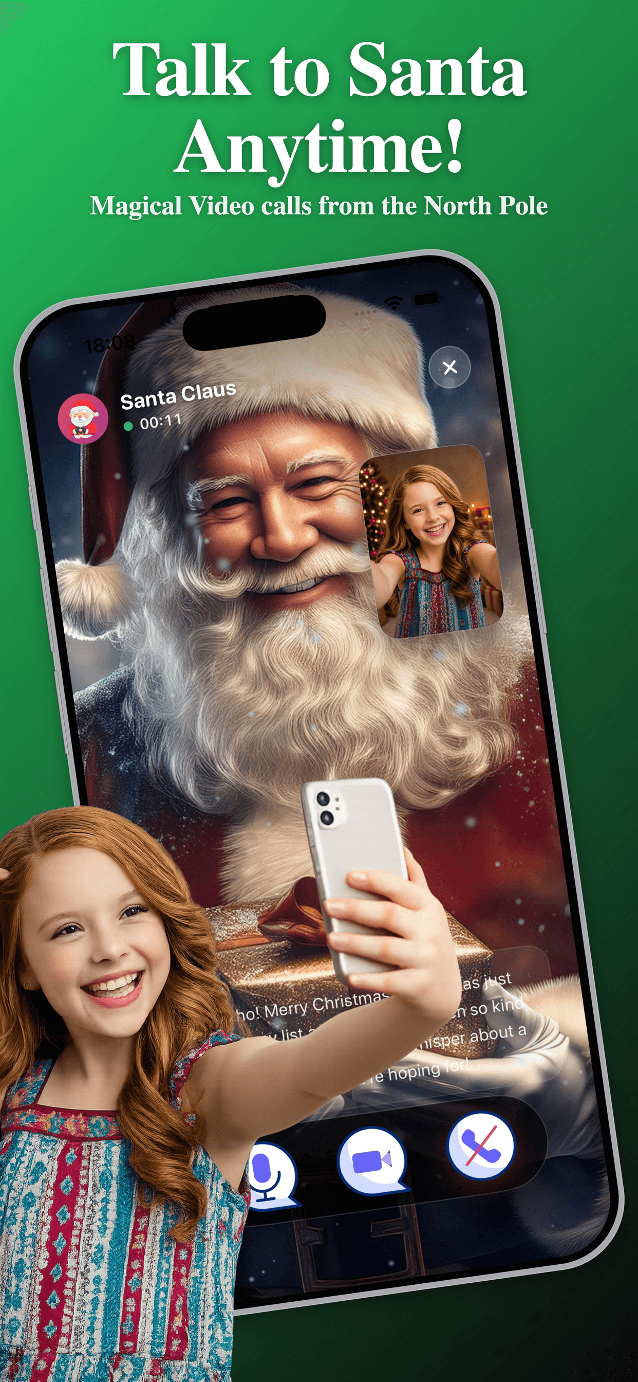 Call Santa Claus AI — Video Call Screen